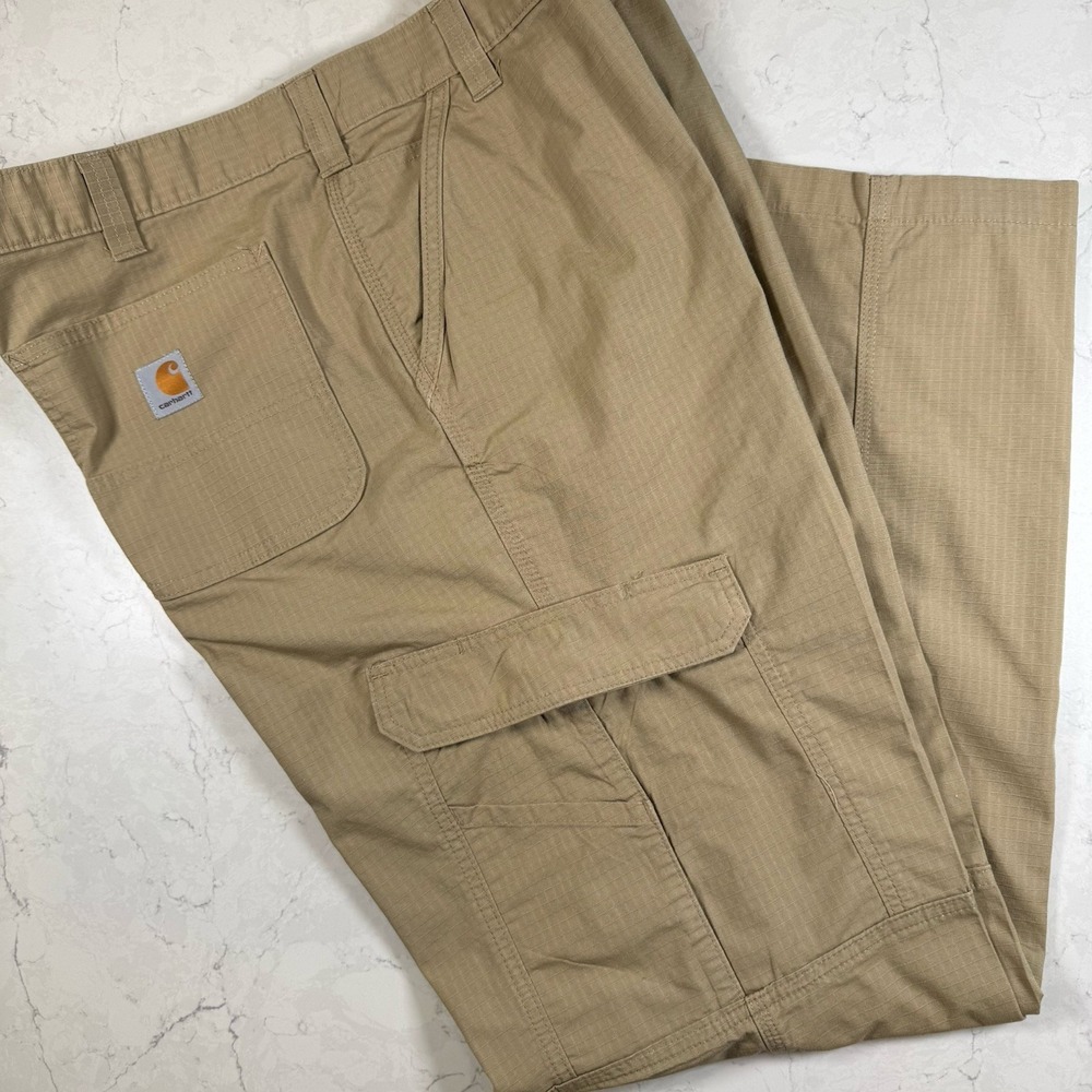 Carhartt BN4200M Force Relaxed Fit Ripstop Cargo Work Pants Mens 42 X 34 Khaki